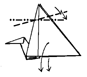 unfold, leaving crease - making Delty aeroplane