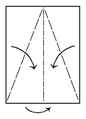 Diagram one and instructions for folding the Deltry folded paperairplane - crease